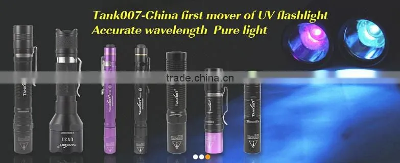 UV led 365nm flashlight for Antique/Fluorescent/leak/cash/Mark inspection and curing