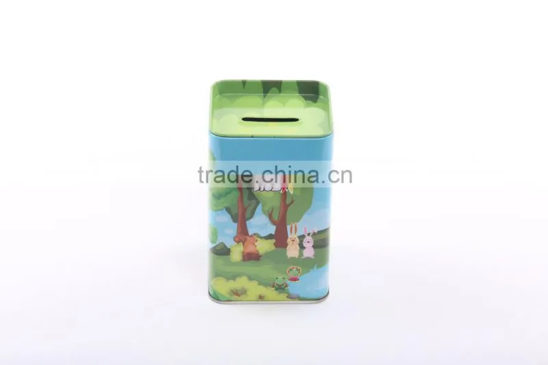 China Wholesale OEM Customized Can Tin Coin Bank with Factory Price