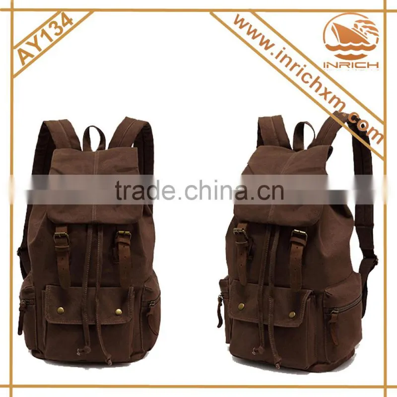2014 FLA Audit custom cheap canvas backpack for teens, canvas drawstring backpack