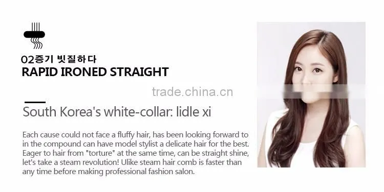 2016 New Arrival Professional Electric Hair Straightening Brush Anion Hair Straightner Brush Easy Hair Comb in Black