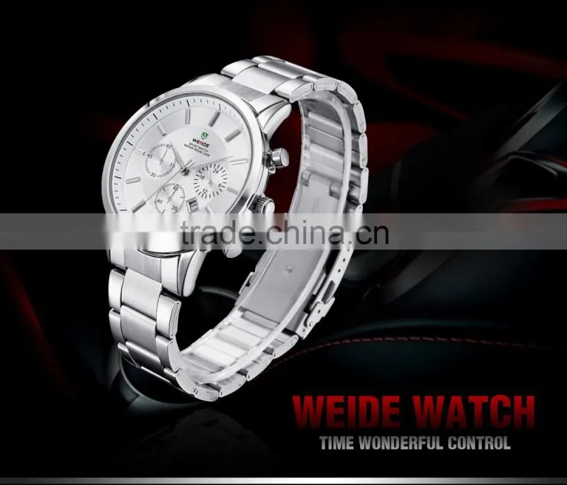 New 2014 WEIDE Quartz Calendar Watches Water Resistant Sport Stainless Steel Watches Alibaba Express Wrist Watches Watches Men