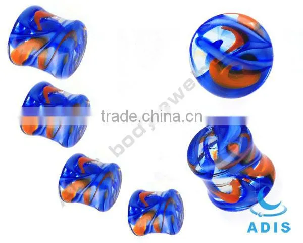 New arrival 6g earing expander body pierce jewelry Pyrex glass ear plug