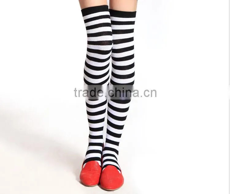 Red 100 Cotton Girls Socks Custom Design Long Women Socks Knee High Socks