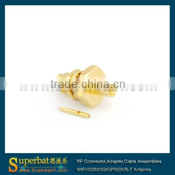RP-SMA Solder Jack(male pin) bulkhead O-ring connector for .141" connector rj45