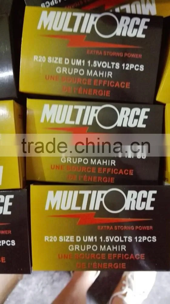 PVC Jacket R20 um-1 SIZE D 1.5V dry cells Battery multiforce