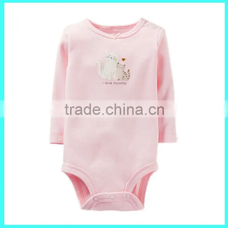 Made in China new arrival 100% cotton printed bowknot long sleeved baby rompers