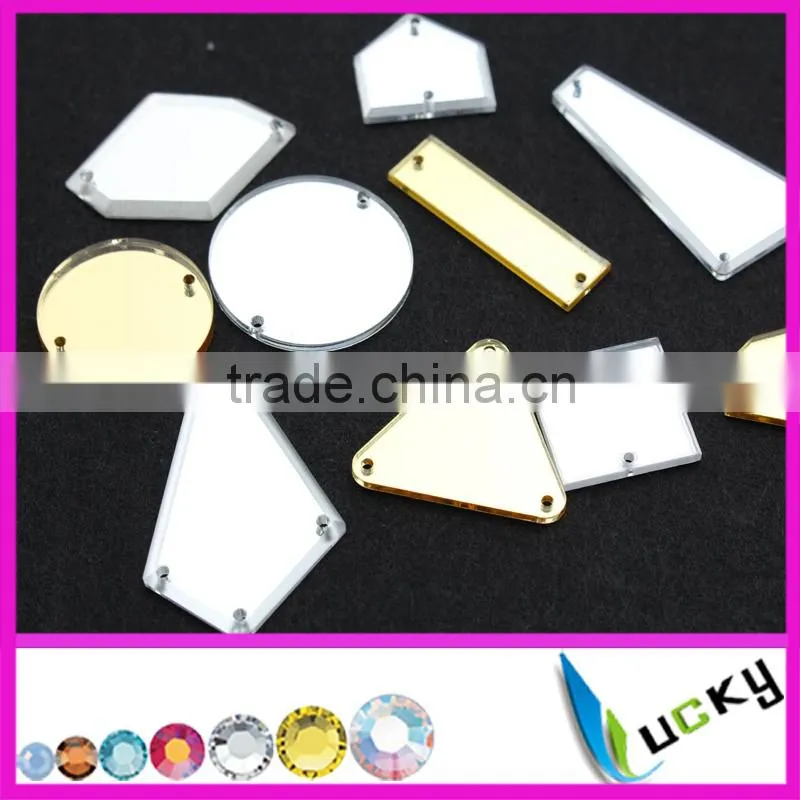 Wholesale large size shell effect marbel effect sew-on acrylic stone