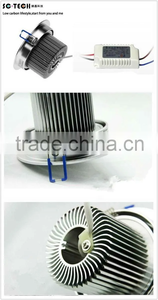 latest High Efficiency high brightness 9w LED DownLight
