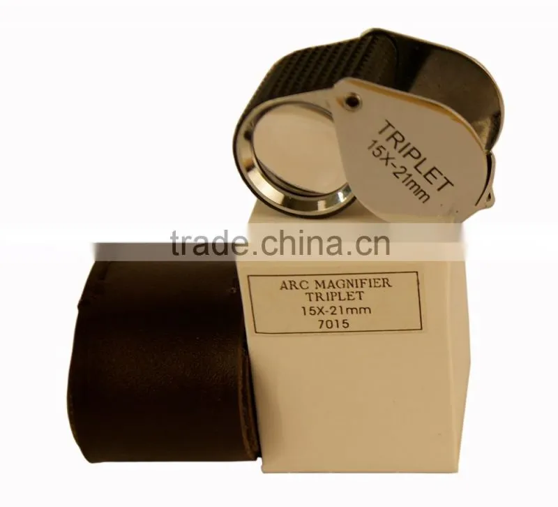 Nice appearance and small package 10X,15X,20X,30X heart loupe with leather bag