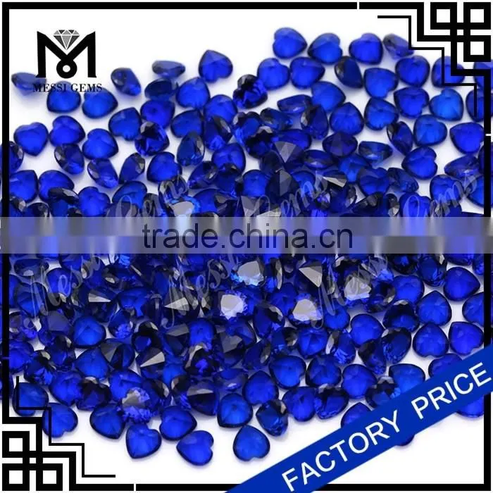 wholesale heart cut blue sapphire synthetic 112# blue spinel