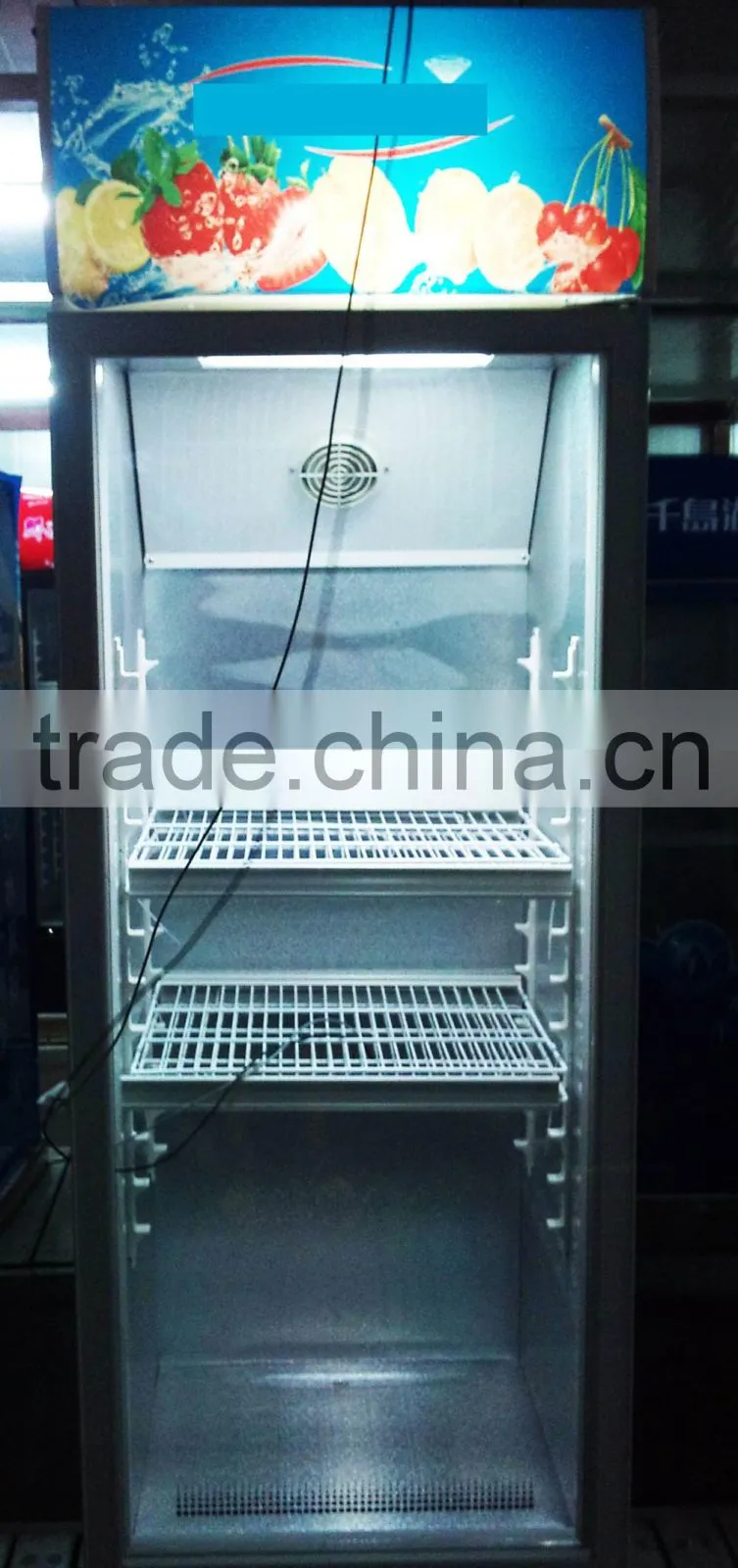 Glass Door vertical showcase,Display supermarket refrigerator for beverage