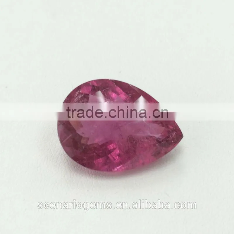 #6OZZZ Natural Pink Tourmaline Pear Faceted Loose Gemstone Rubellite