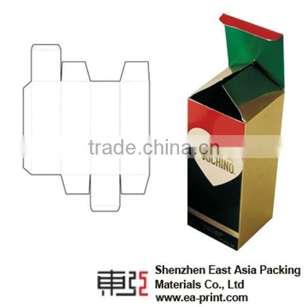 small paper packaging box for essential oil with glossy lamination