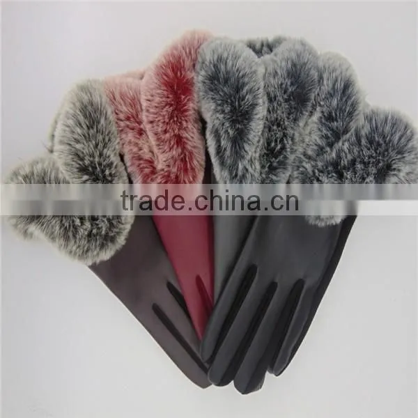 2016 China Hot Sale Black/Brown/Red Tight PU Leather Cycling Hand Gloves