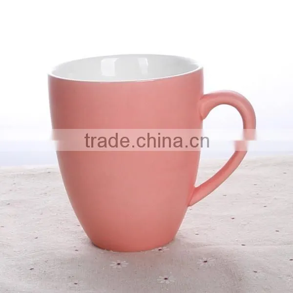400ml 14oz Ceramic Big coffee mug tea cup solid color Fty directly sale