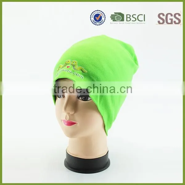 Fitting elastic beanie hat/ knitted polyester beanie hat with lining