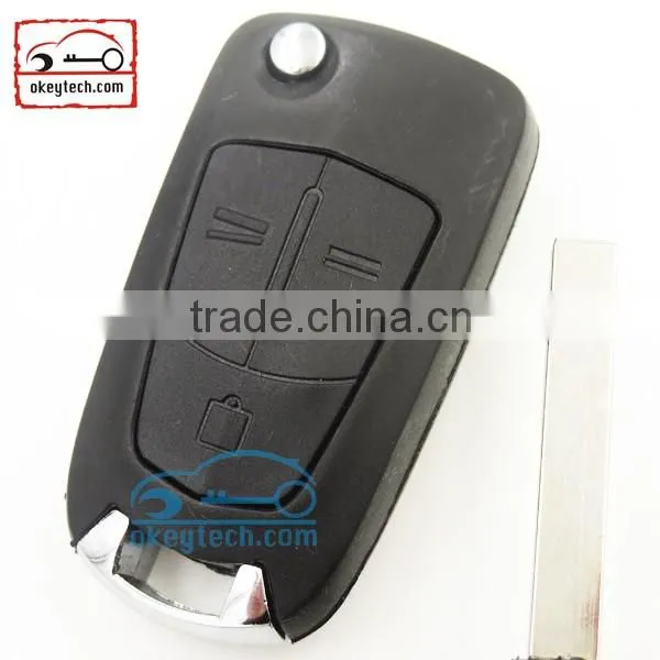 Hot Sale Opel Flip remote key 3 button key shell HU100 for Vauxhall Opel Zafira opel remote car key case