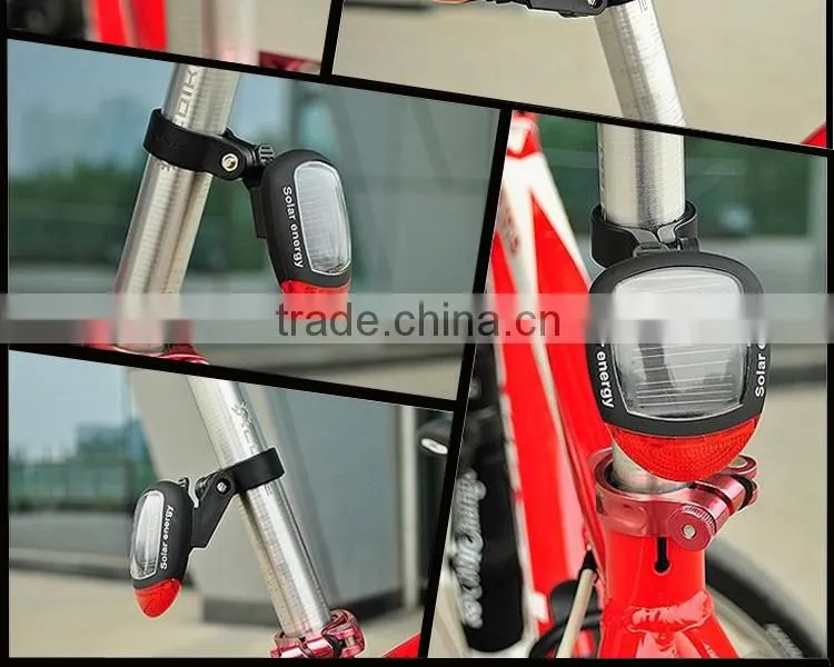 2015 hot sale zhejiang factory cheap high quailty tail solar bike light
