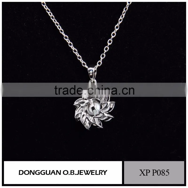 Latest wholesale costume jewelry silver pearl pendant jewellery necklace
