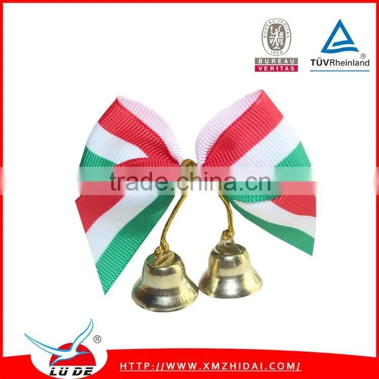 2015Striped Christmas packing ribbon bow,christmas ribbon bow,gift bow