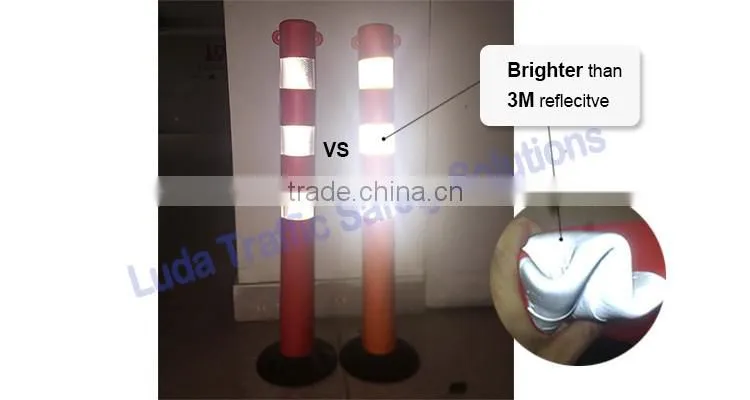Unbreakable EVA flexible roadway plastic barrier post with super bright reflective