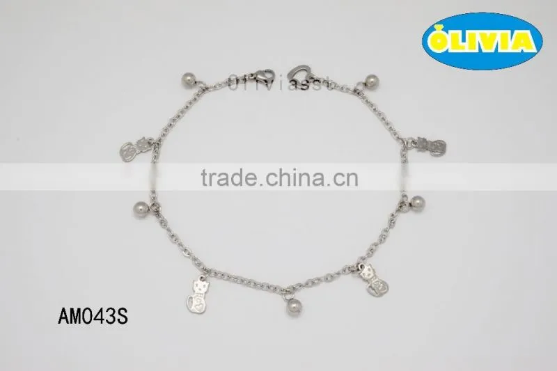Olivia Jewelry Latest Design Stainless Steel Body Jewelry Gold Charm Anklets