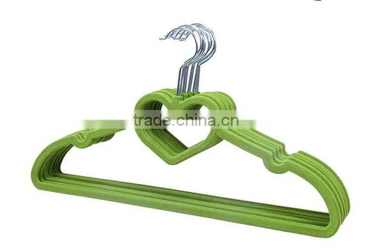 Non Slip Flocked Velvet Heart Coat Clothes Garment Hangers