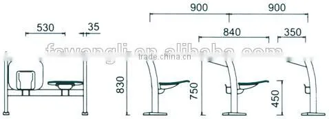 Tianzuo Steel Frame old school desks with chairs