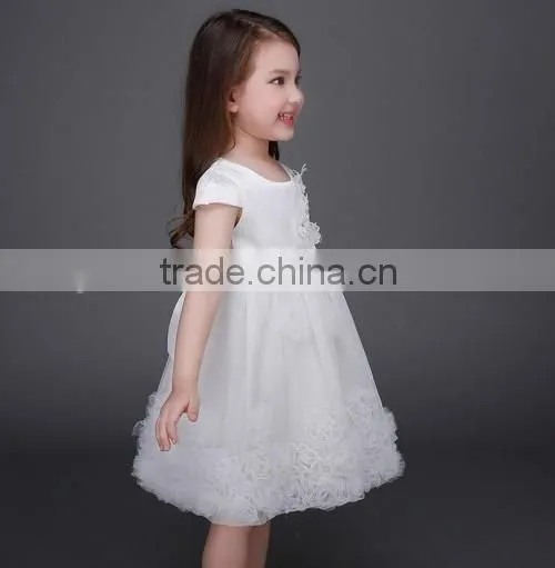 2016 fashionable beautiful girl white party dresses baby birthday party dresses for teenagers