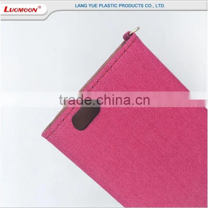 with ID card slot denim mobile phone leather flip cover case for oppo neo 7 a37