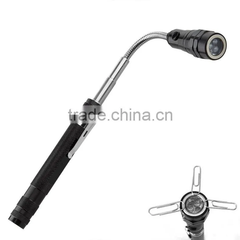 Ningbo JELO Telescopic Magnetic Pick Up Tool Super Brigh 3LED Flashlight magnet Torch Tools