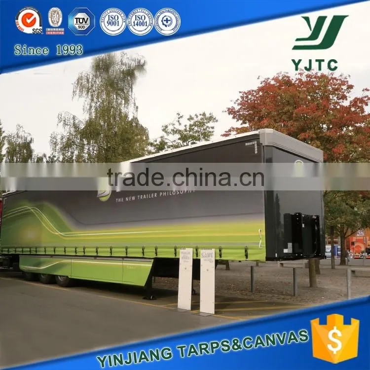Waterproof Vinyl polyester tarpaulin side curtain / blue dump truck tarps 20x20