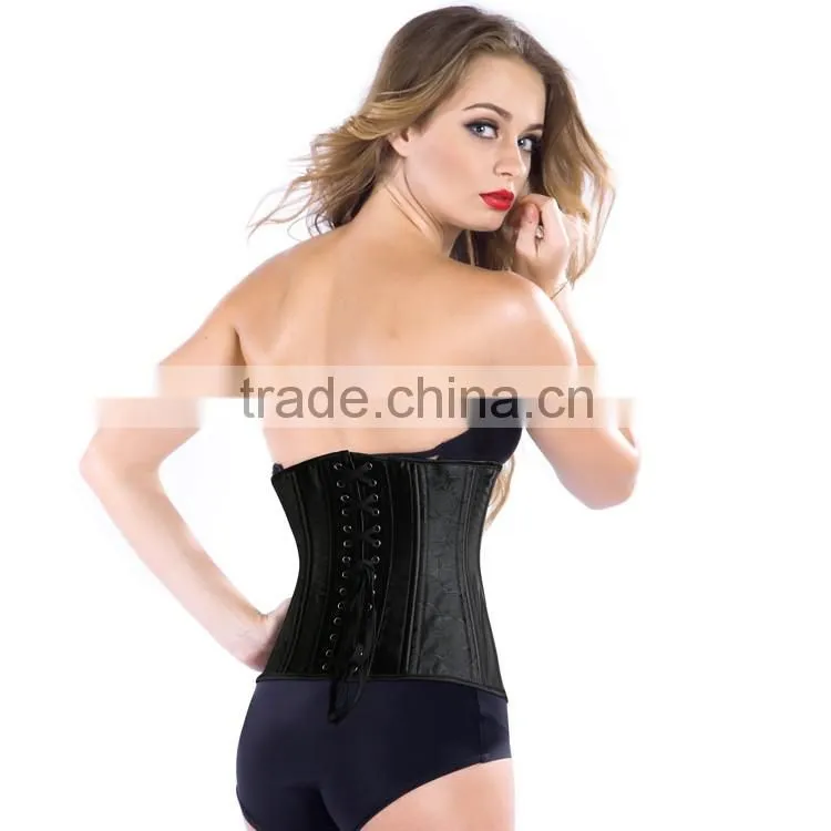 Factory price double steel boned brocade waist training corset