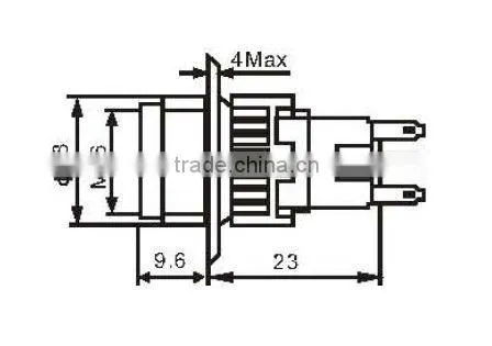 16mm round head mininature push button switch 2NO+2NC KD16-11D KD16-22D