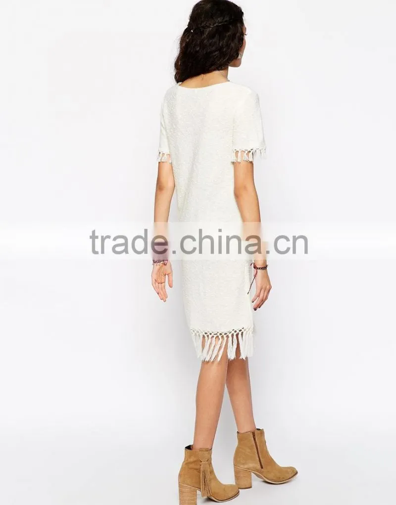 High fashion design sexy women sweater dress knitting dress fringing dress