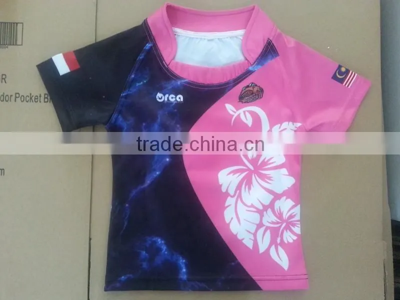 high quality customized rugby jersey,hot sale sublimation rugby jersey made in China