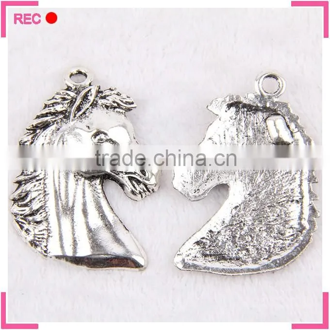 Custom metal pendant for necklace, zinc alloy horse pendant