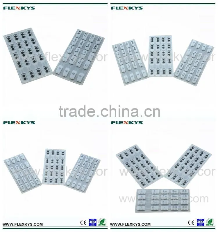 High quality colorful rubber waterproof silicone rubber numeric keypad