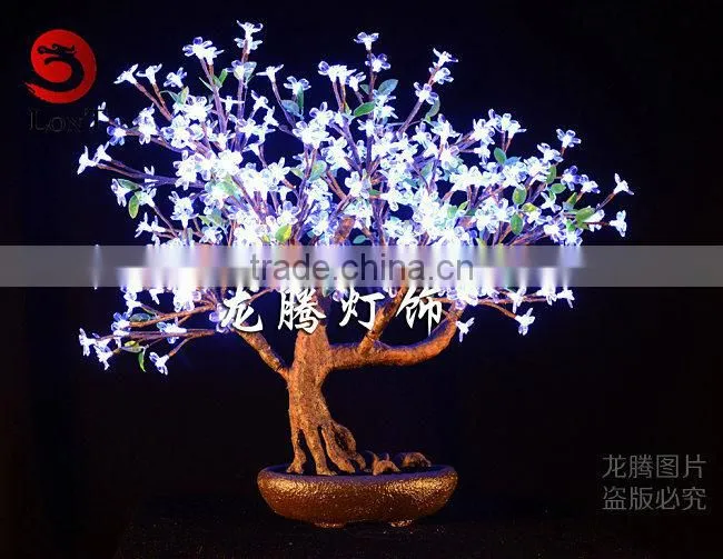 Indoor hotel decoration waterproof Led cherry bonsai