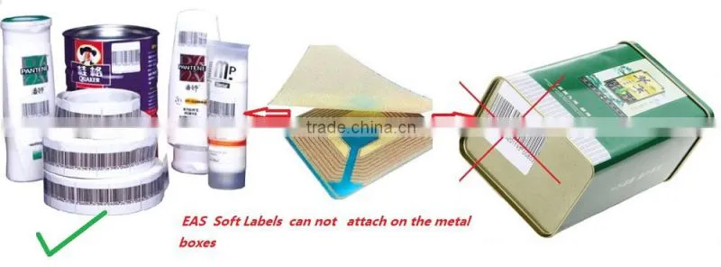 2016 best-selling 8.2MHZ soft label 30*30 rf soft label tag for supermarket