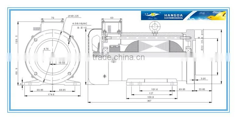 small volume electric rolling door motor