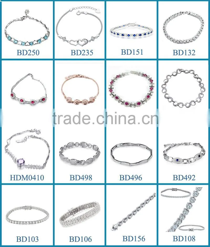 High Quality 925 Silver charm bracelet