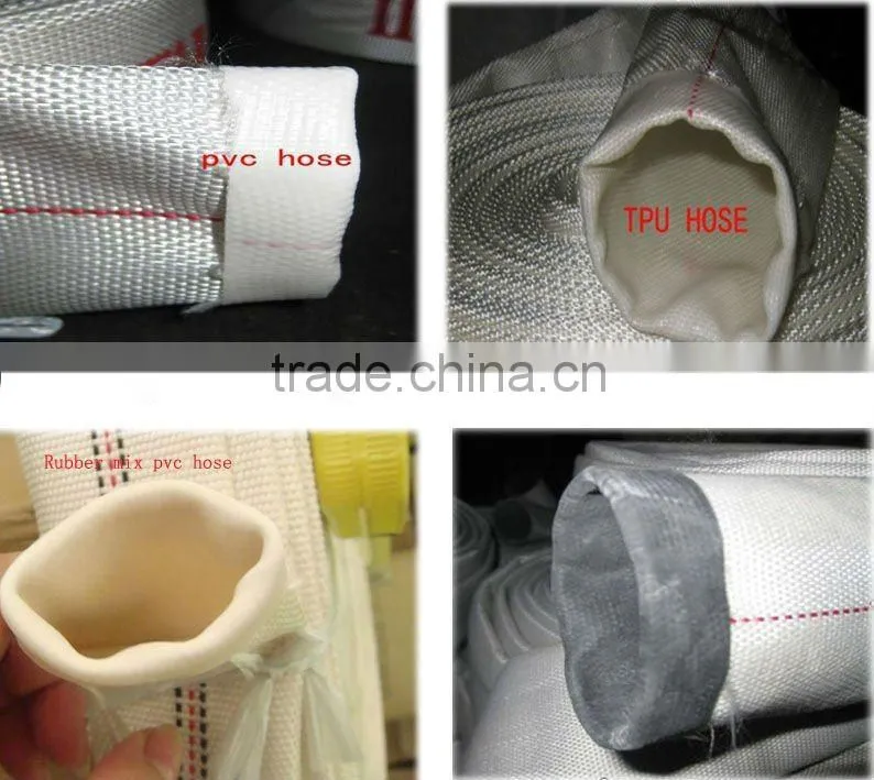 rubber and plastic lined layflat fire hose, fire hose with storz coupling
