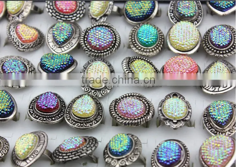 Wholesale candy color alloy resin opening rings