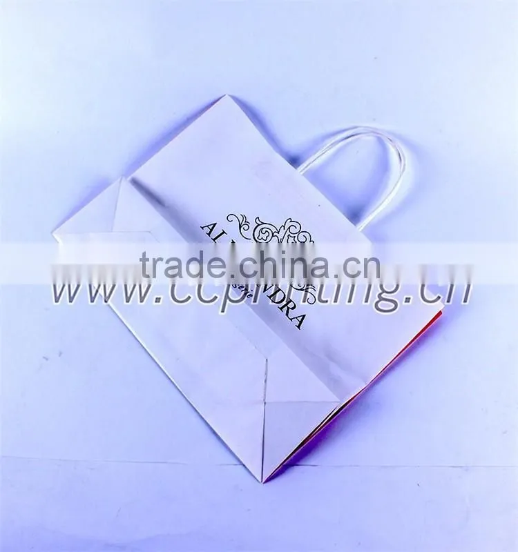 2016 customized printed white kraft paper bag