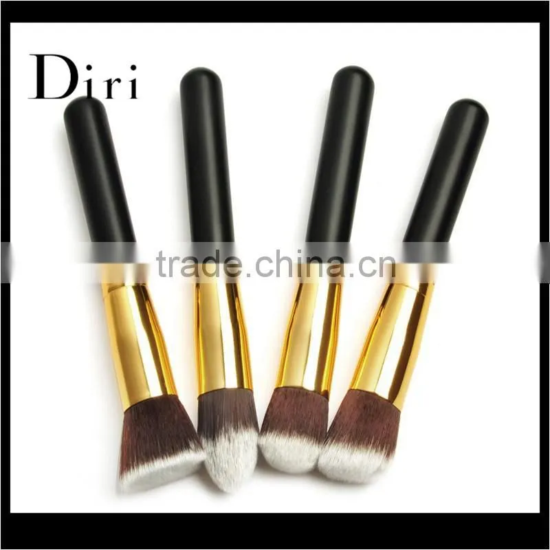 Flat top cosmetic long handle foundation makeup brush
