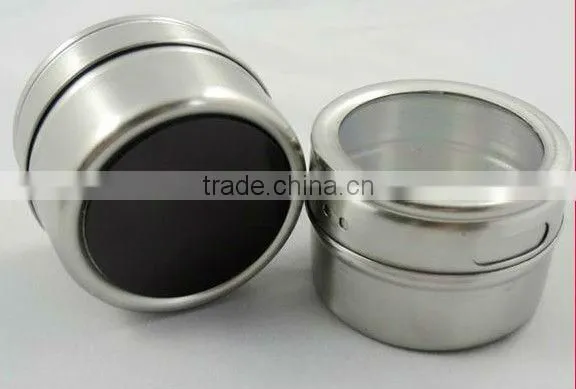 stainless steel spice tin spice box with magnetic rack magnetic spice jar set