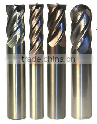 100% virgin material solid carbide end mill/square end mill/ball nose end mill