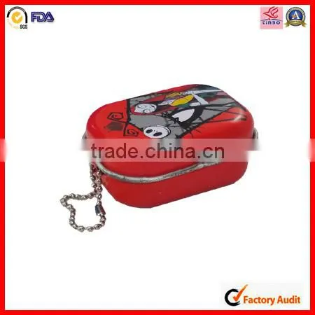 metal hinge lid mini gum tin box