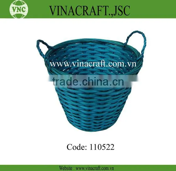 Bamboo flower basket with handle
